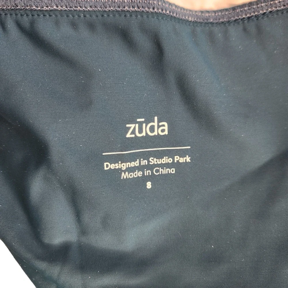 Zuda Colorblocked V-Neck One Piece Womens Swimsuit Teal‎ Blue Size 8 NWOT